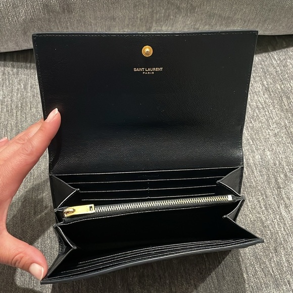 YVES SAINT LAURENT Grain De Poudre Star Studded Monogram Wallet in Black - Picture 9 of 16